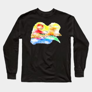 Fantasy Garden In Clouds Imaginary Landscape Long Sleeve T-Shirt